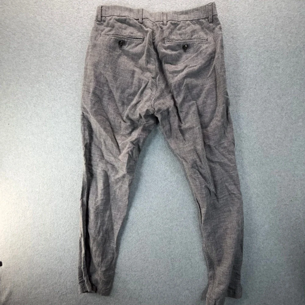 Banana Republic Aiden Fit Linen Cotton Blend Slim Pants Mens 31x32 Gray